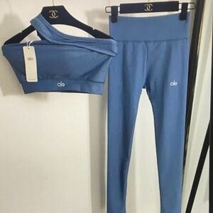 ALO Yoga High-Waist Blue Leggings